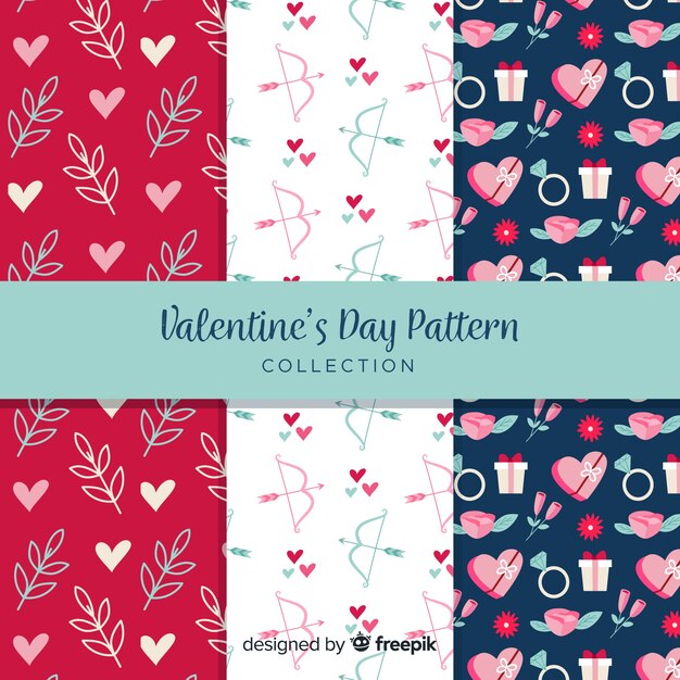 Colección de patrones del día de san valentín