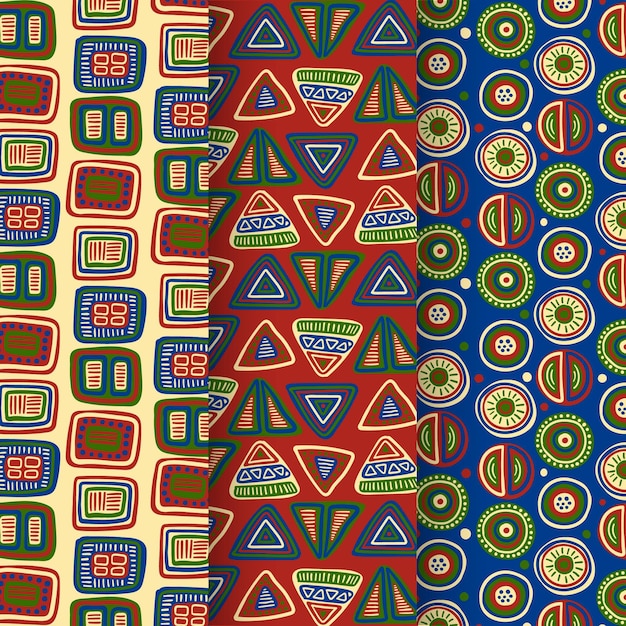 Colección de patrones dibujados a mano abstracta