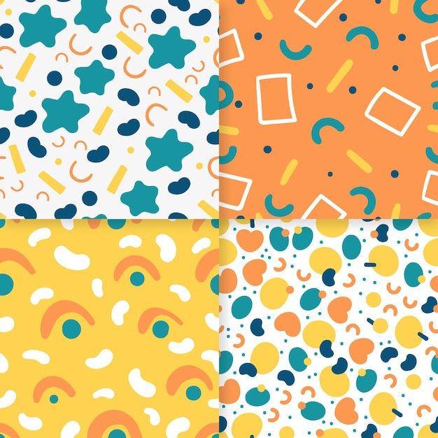 Colección de patrones dibujados a mano abstracta