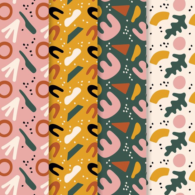 Colección de patrones dibujados a mano abstracta