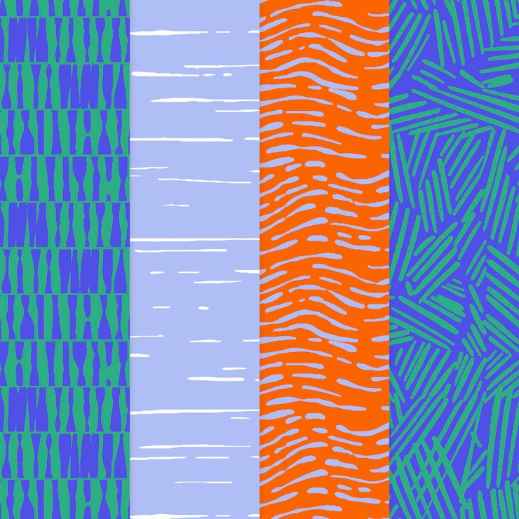 Vector gratuito colección de patrones dibujados a mano de grabado