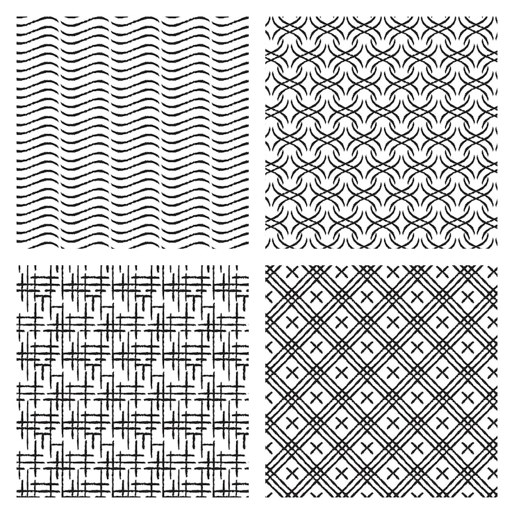 Vector gratuito colección de patrones dibujados a mano de grabado