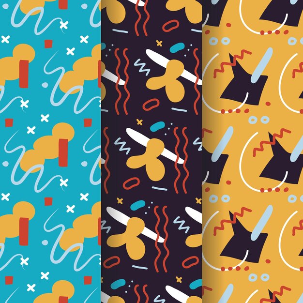 Colección de patrones de diseño dibujado a mano