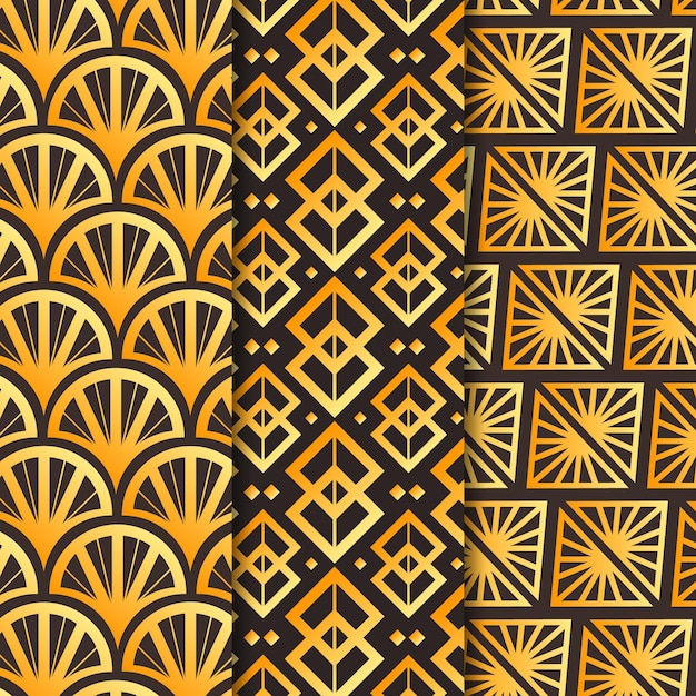 Colección de patrones dorados art deco