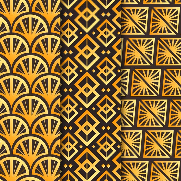 Colección de patrones dorados art deco
