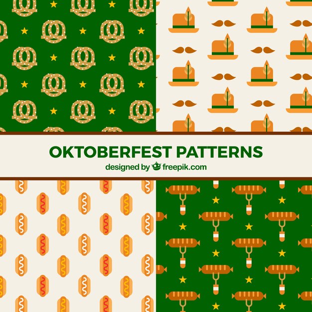 Colección de patrones con elementos del oktoberfest