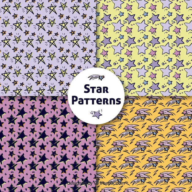 Colección de patrones de estrellas hechos a mano