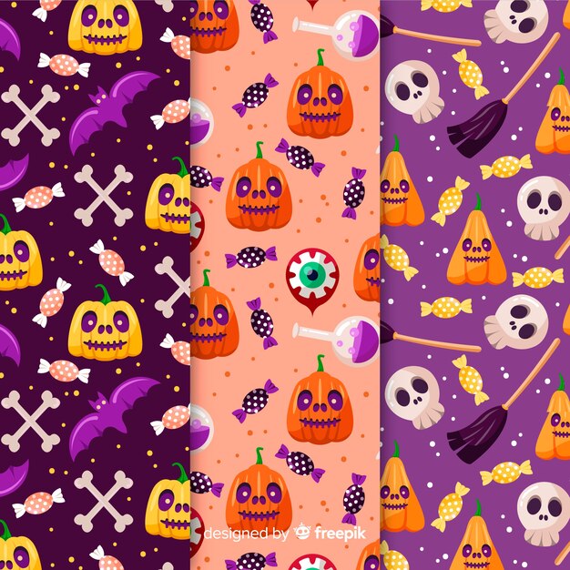 Colección de patrones sin fisuras de calabaza