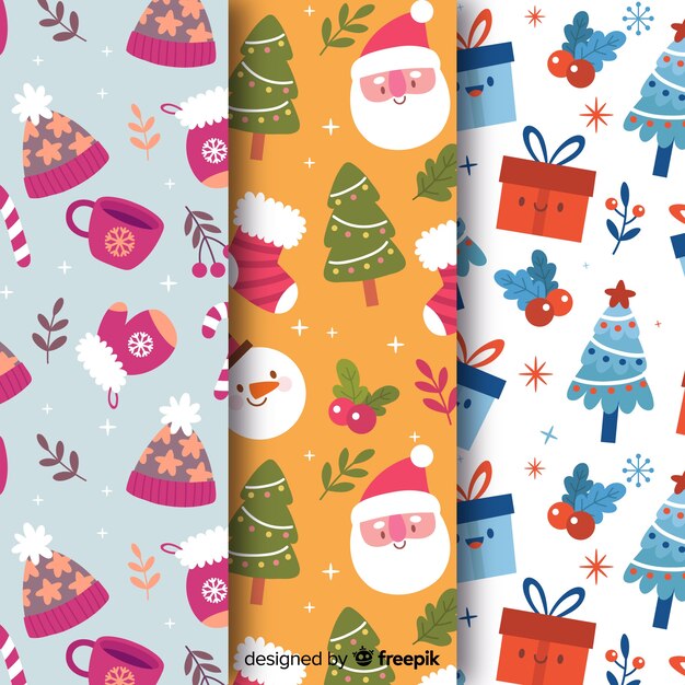 Colección de patrones sin fisuras para envolver la navidad