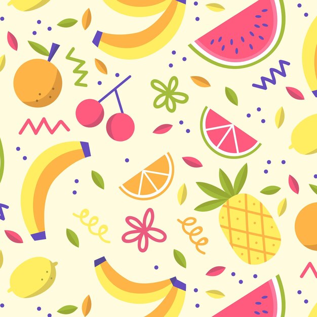Colección de patrones de frutas