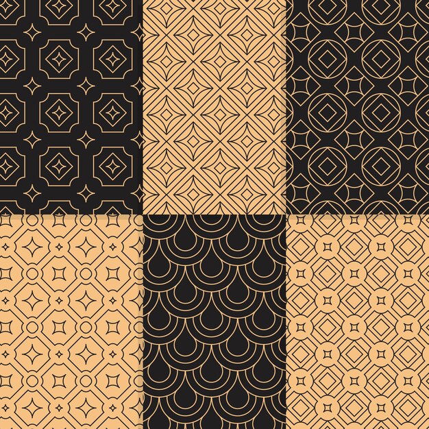 Colección de patrones geométricos de estilo minimalista