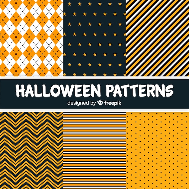 Colección de patrones geométricos de halloween