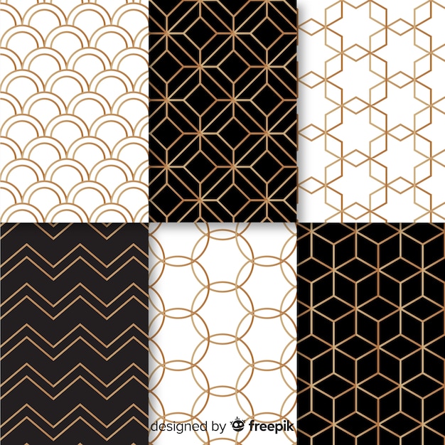 Vector gratuito colección de patrones geométricos de lujo