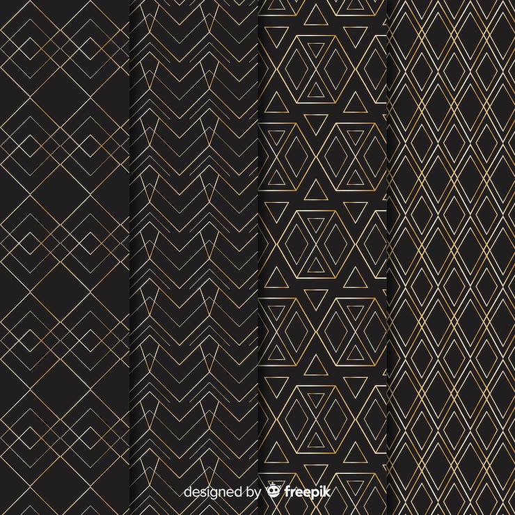 Vector gratuito colección de patrones geométricos de lujo