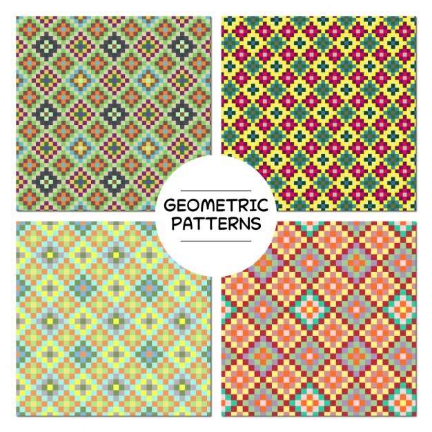 Vector gratuito colección de patrones geométricos