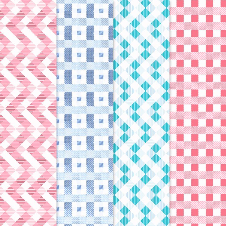 Vector gratuito colección de patrones de guinga pastel