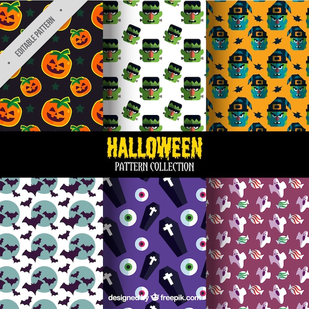 Colección de patrones de halloween