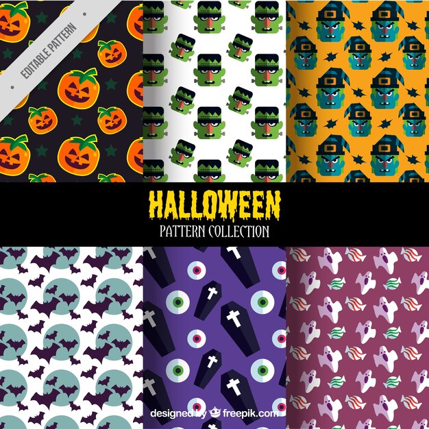 Colección de patrones de halloween