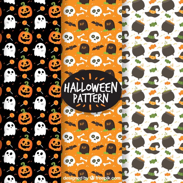 Colección de patrones de halloween