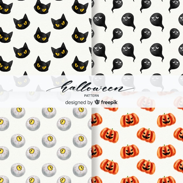 Vector gratuito colección de patrones de halloween