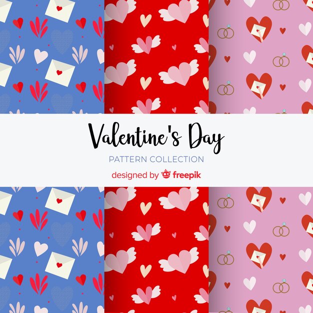 Colección de patrones hechos a mano del día de san valentín