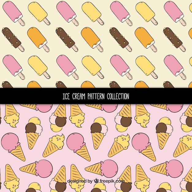 Vector gratuito colección de patrones de helado