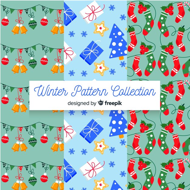 Colección patrones invierno planos