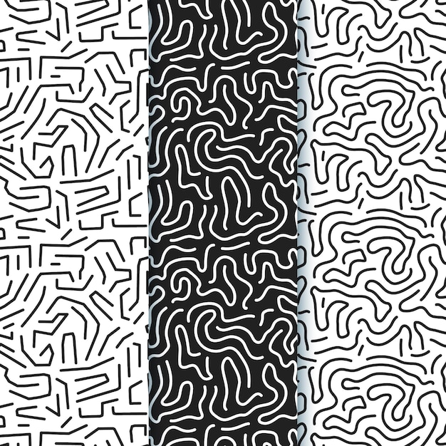 Colección de patrones de líneas redondeadas