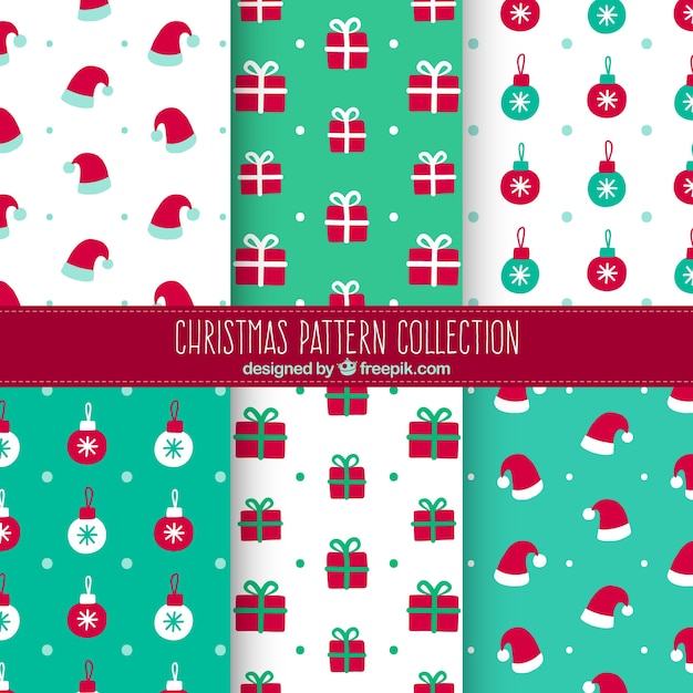 Vector gratuito colección de patrones de navidad fantásticos