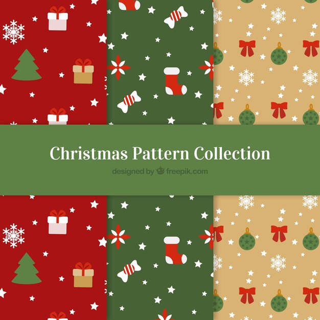 Colección de patrones navideños bonitos