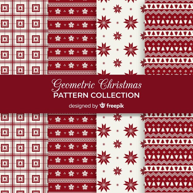 Colección de patrones navideños geométricos