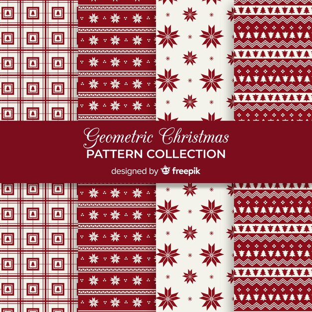 Colección de patrones navideños geométricos