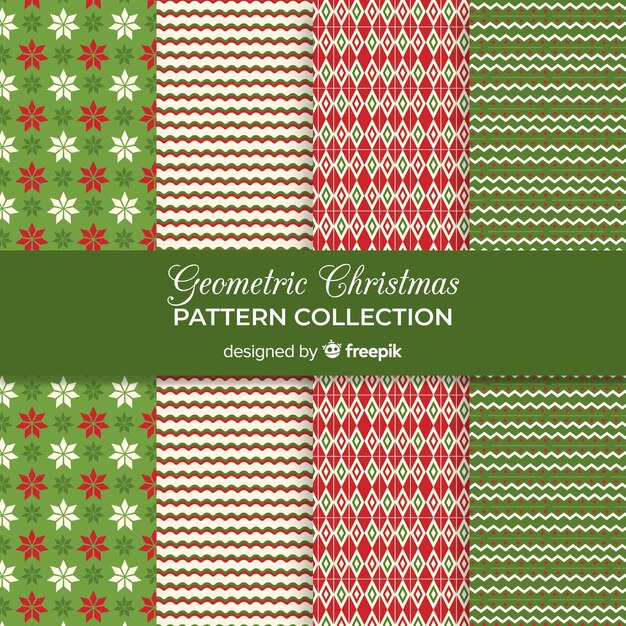 Colección de patrones navideños geométricos