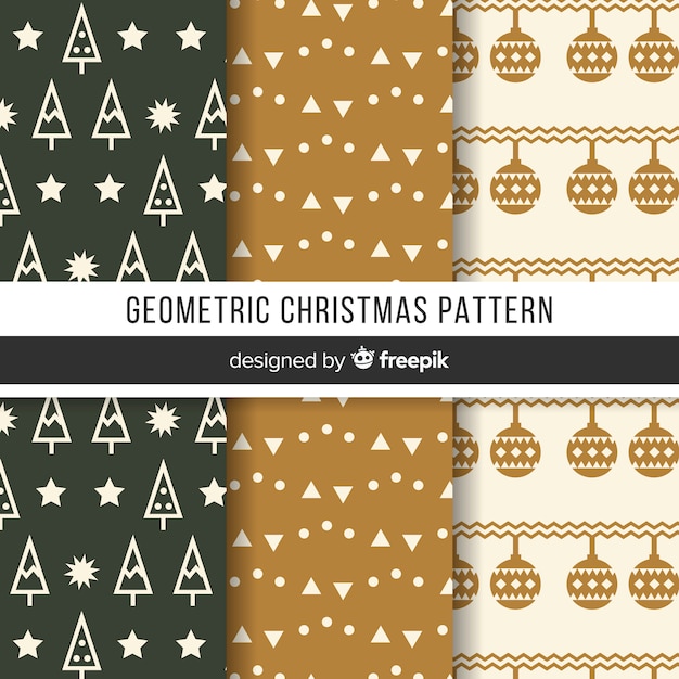 Colección de patrones navideños geométricos