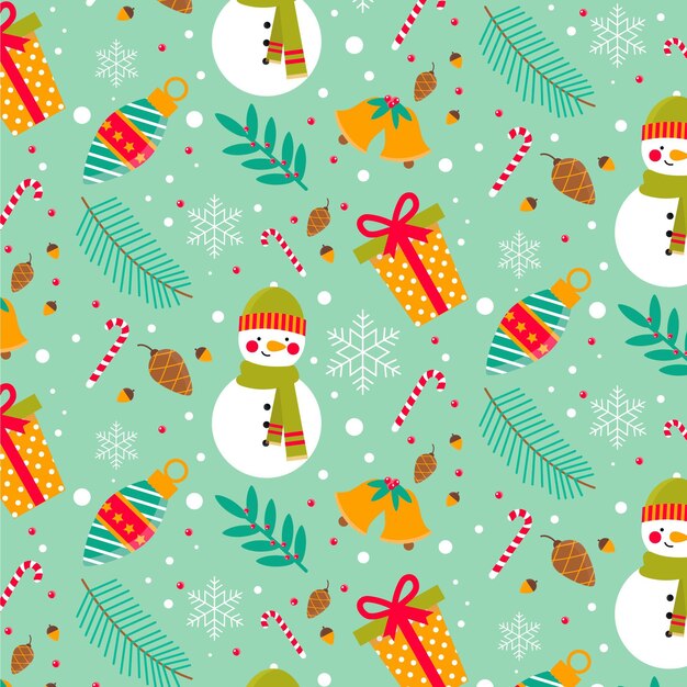Colección de patrones navideños planos