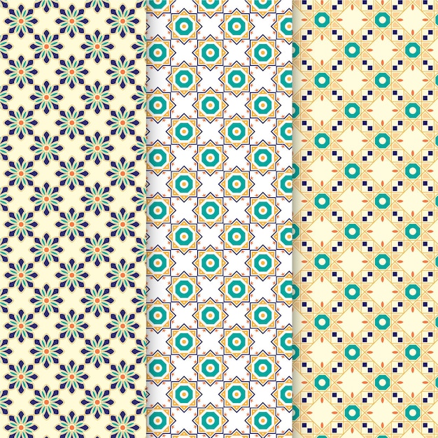 Colección de patrones ornamentales árabes