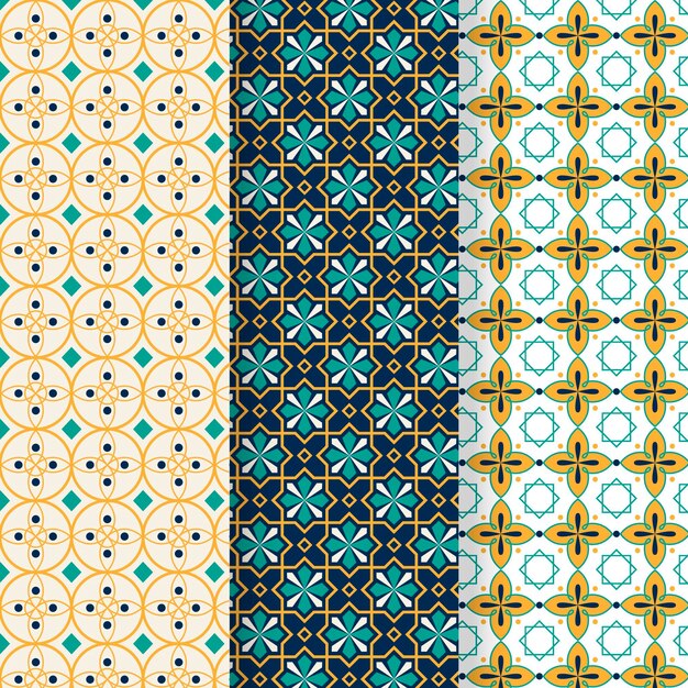 Colección de patrones ornamentales árabes