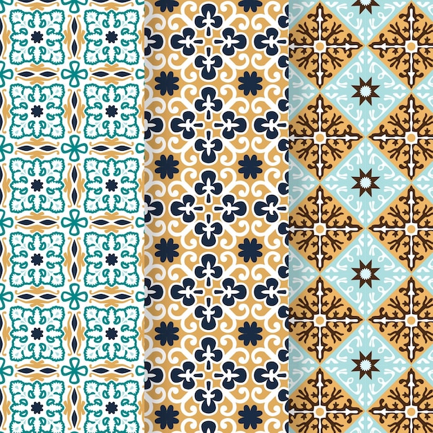 Colección de patrones ornamentales árabes