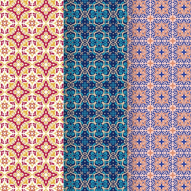 Colección de patrones ornamentales árabes