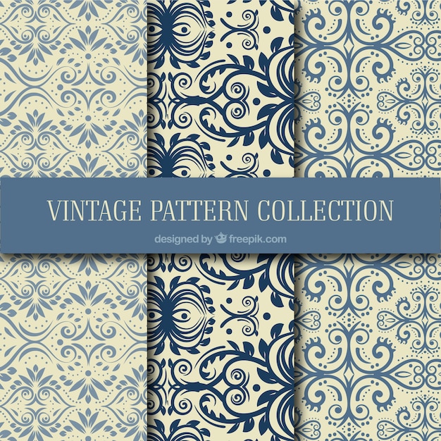 Colección de patrones ornamentos en estilo vintage