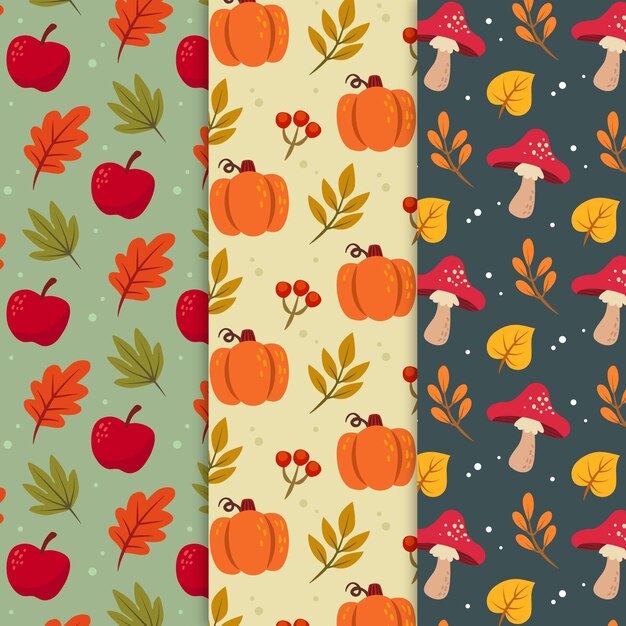 Colección de patrones de otoño