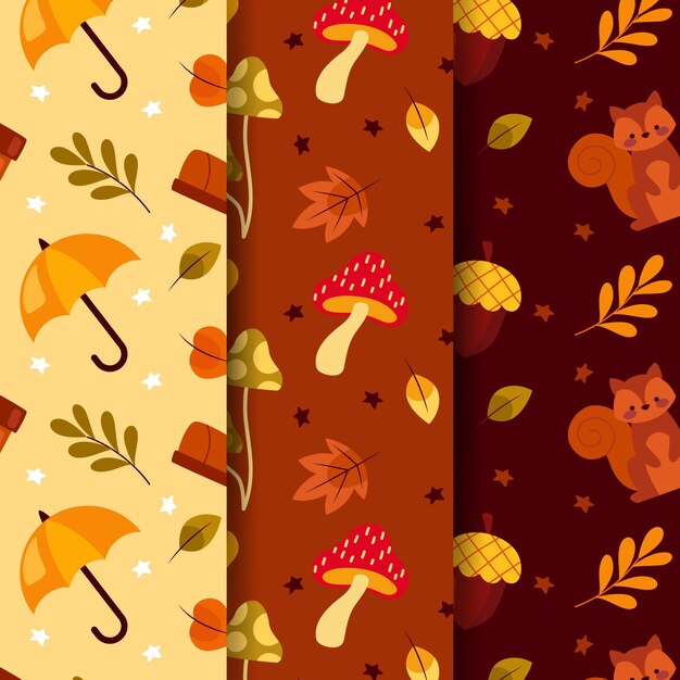 Colección de patrones de otoño