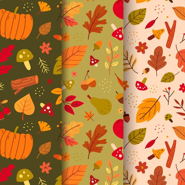 Colección de patrones de otoño