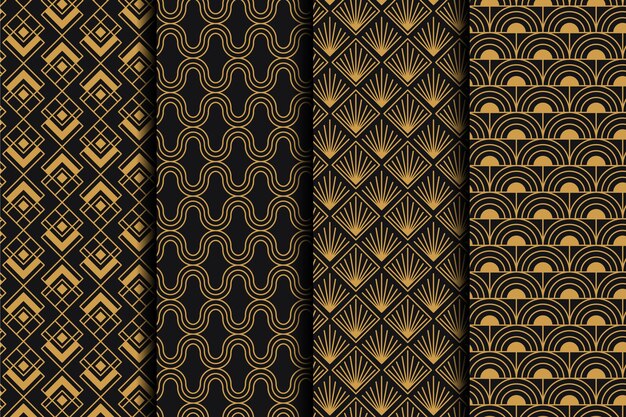 Colección de patrones planos art deco