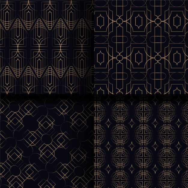 Colección de patrones planos art deco