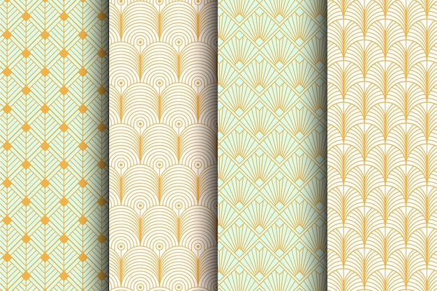 Colección de patrones planos art deco