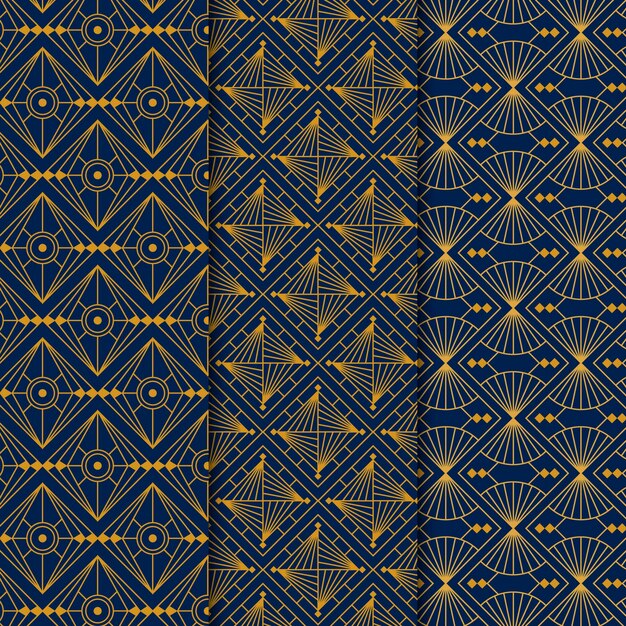 Colección de patrones planos art deco