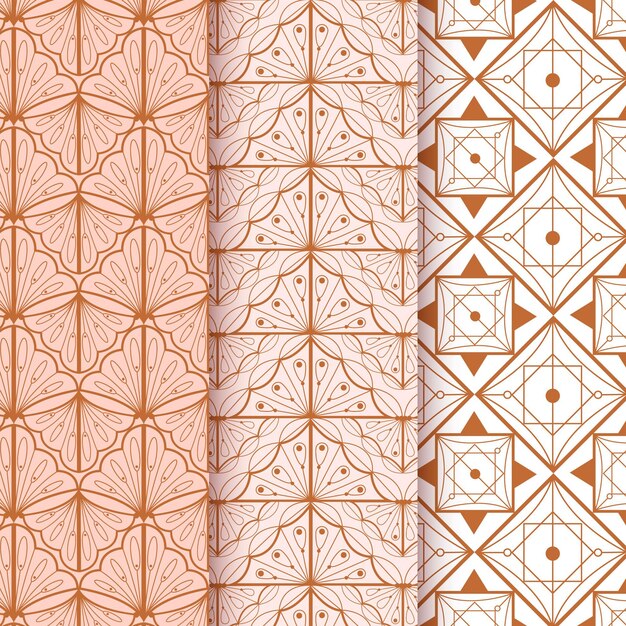 Colección de patrones planos art deco