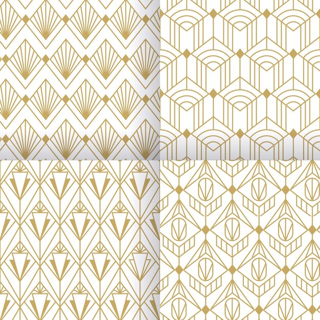 Colección de patrones planos art deco