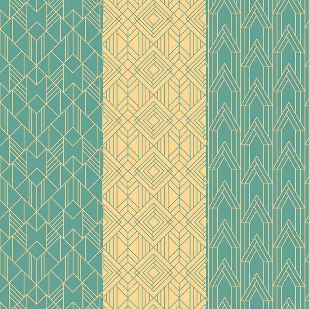 Colección de patrones planos art deco